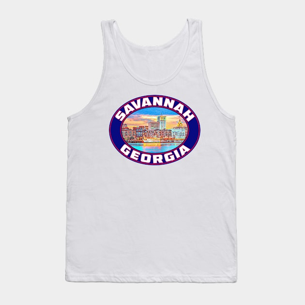 Savannah Georgia Vintage Travel Vacation Luggage Tank Top by TravelTime